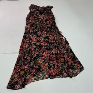 RACHEL Rachel Roy Dress Women 16 Floral Wrap Midi High low Flowy Short Sleeve